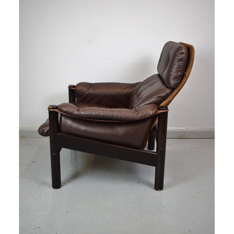 Vintage Danish Brazilian Leather Lounge Armchair - 1970s