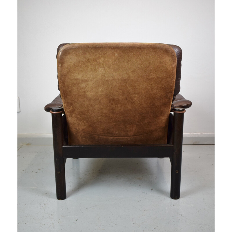 Vintage Danish Brazilian Leather Lounge Armchair - 1970s