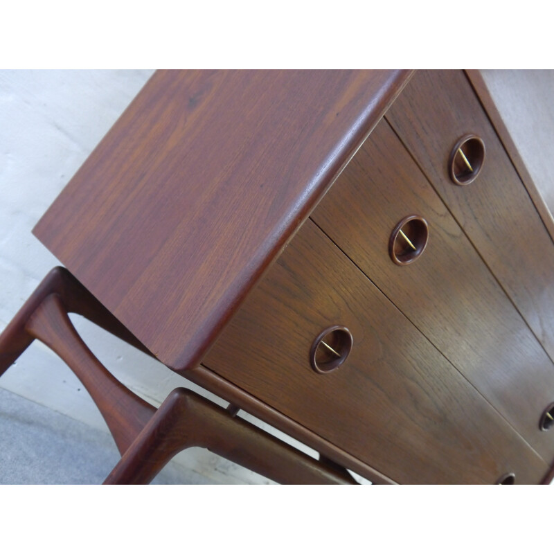 Scandinavian secretary in rosewood and brass, Arne HOVMAND OLSEN - 1950s