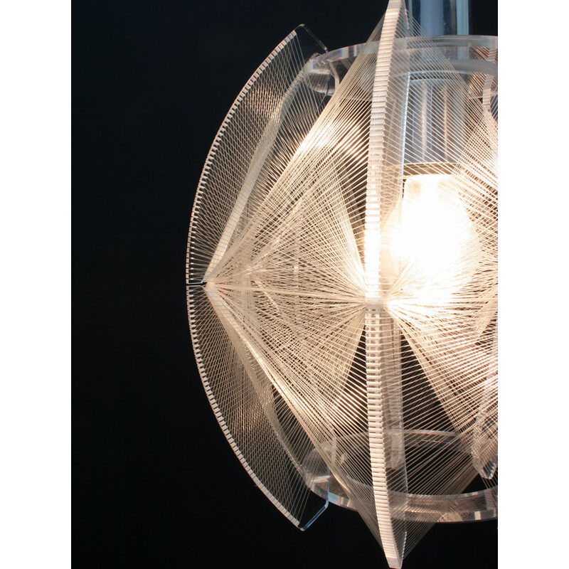 Lampe modèle Swag en perspex avec filetage en nylon par Paul SECON pour Sompex - 1960