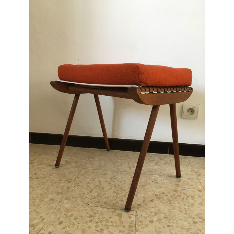Red Stool/ Sofa end by Georges Tigien - 1960s