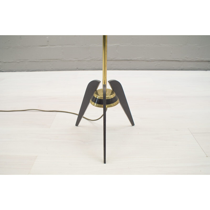 Vintage Italian Brass Tripod Floor Lamp - 1950s