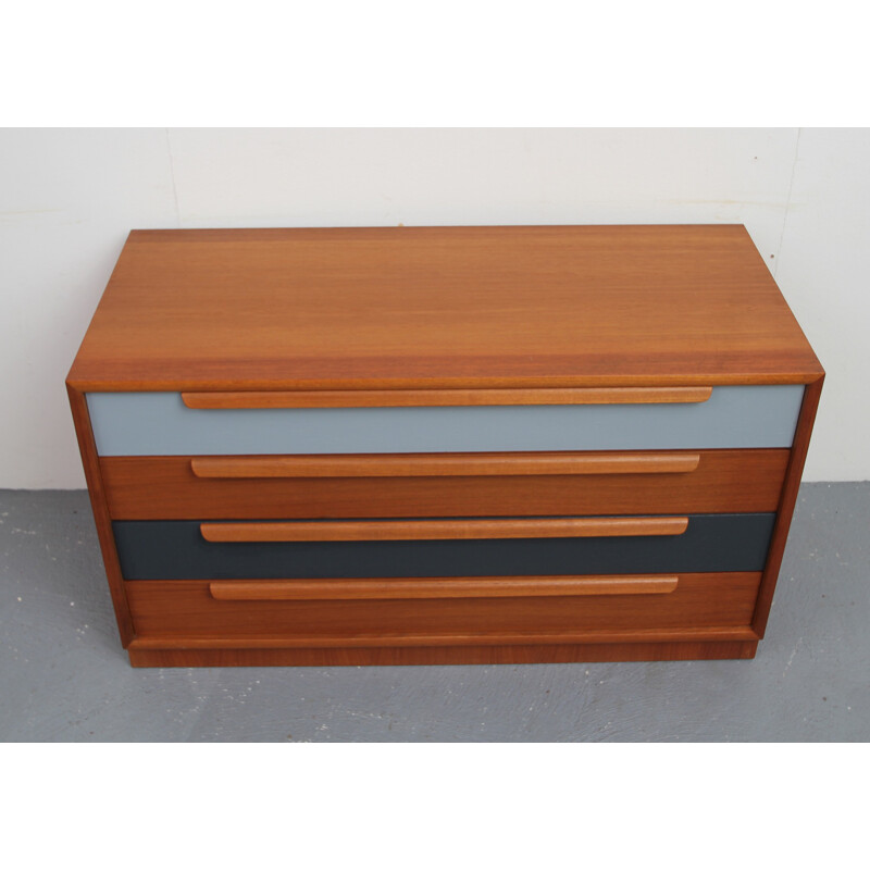 Vintage teak commode with drawers - 1960s