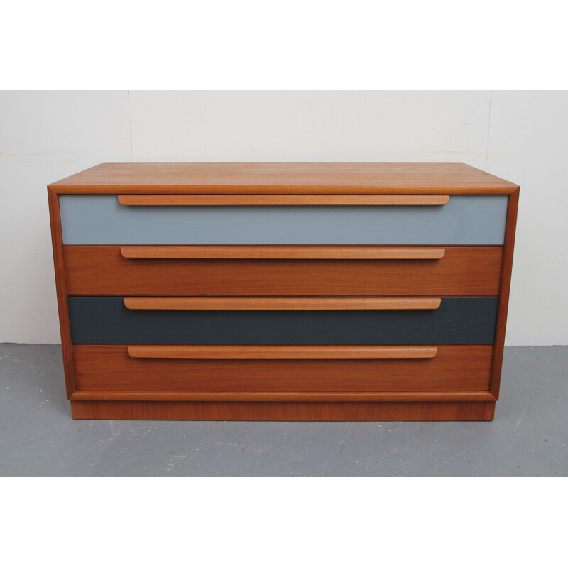 Vintage teak commode with drawers - 1960s
