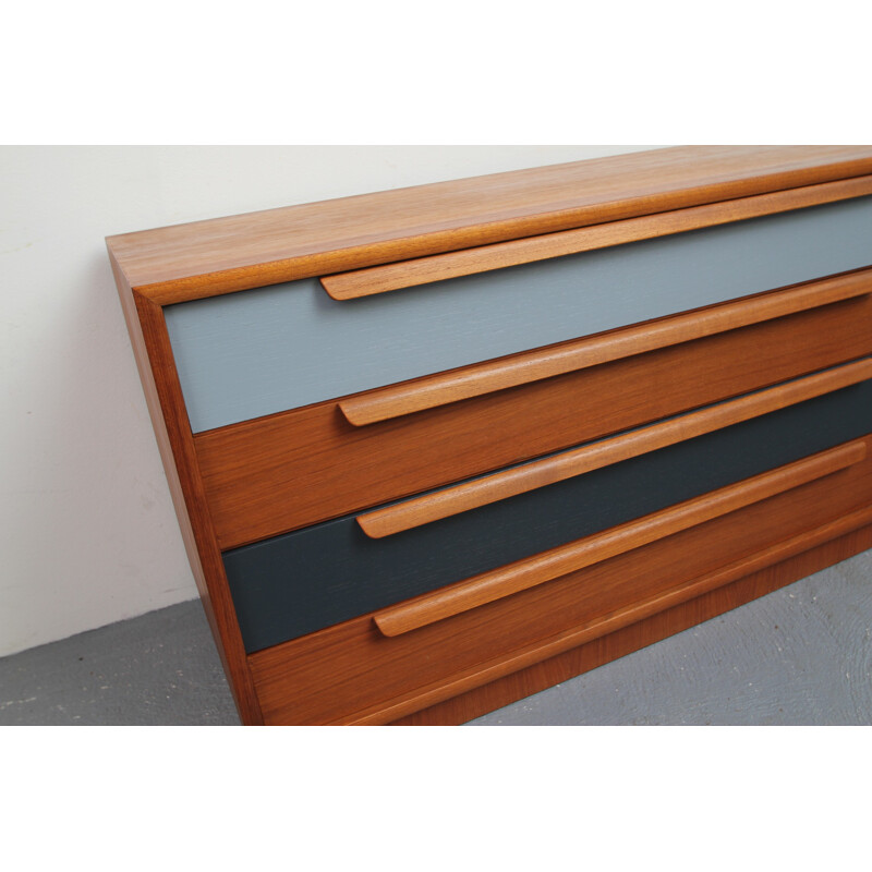 Vintage teak commode with drawers - 1960s