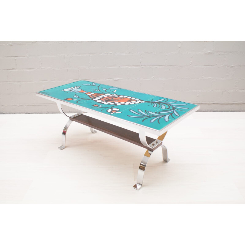 Belgian Mosaic Ceramic Coffee Table from Metakor - 1960s