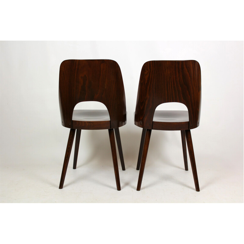 Pair of No. 515 Wooden Chairs by Oswald Haerdtl for TON - 1960s