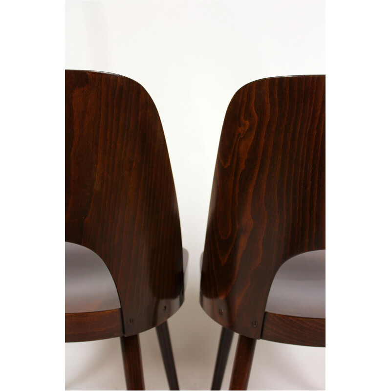 Pair of No. 515 Wooden Chairs by Oswald Haerdtl for TON - 1960s