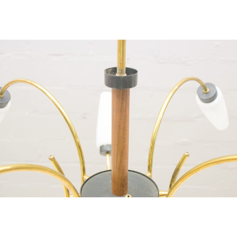 Vintage 8-Armed Brass Sputnik Chandelier - 1960s
