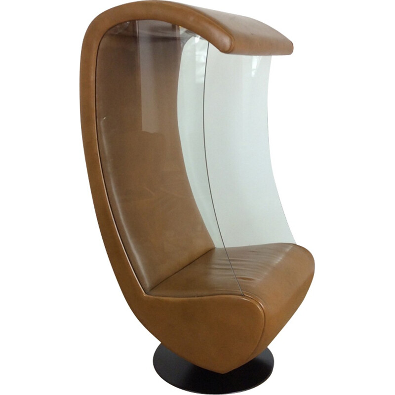 Cadeira giratória de vidro Vintage, 1970
