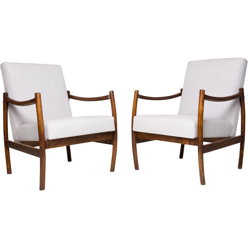 Conjunto de 2 sillones "Club" beige de las fábricas de muebles Radom - 1960