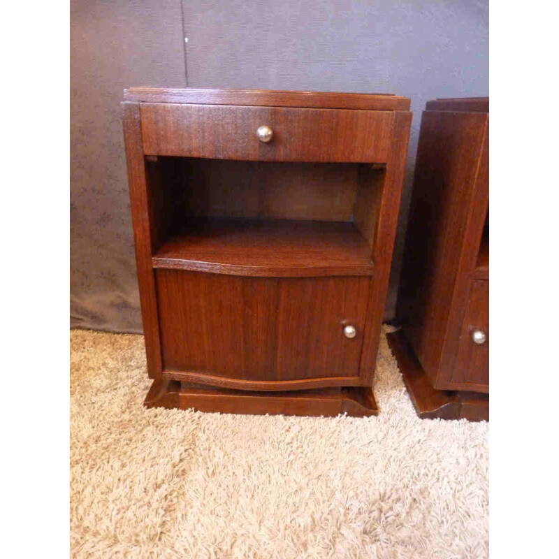 Vintage pair of bedside rosewood table - 1950s