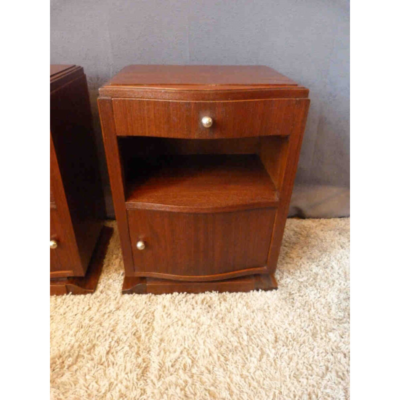 Vintage pair of bedside rosewood table - 1950s