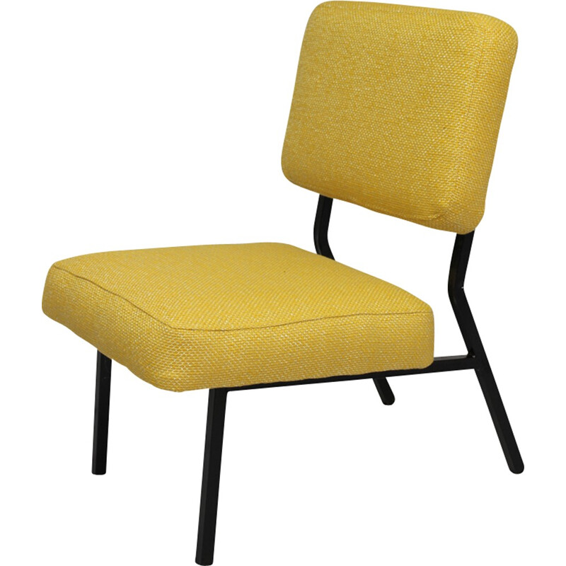 Vintage yellow armchair by Pierre Guariche - 1950s