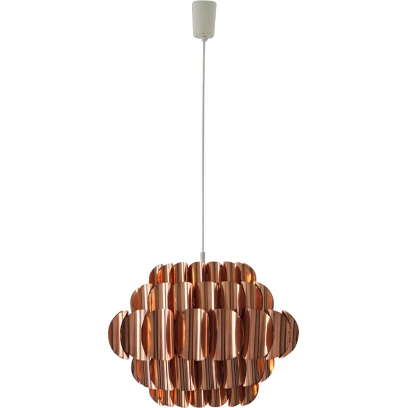 Vintage copper pendant lamp by Thorsten Orrling for Hans Agne Jakobsson - 1960s