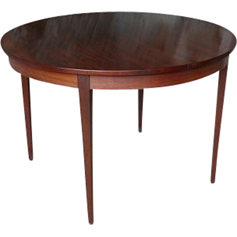 Table à repas vintage ronde scandinave en palissandre de Rio - 1960