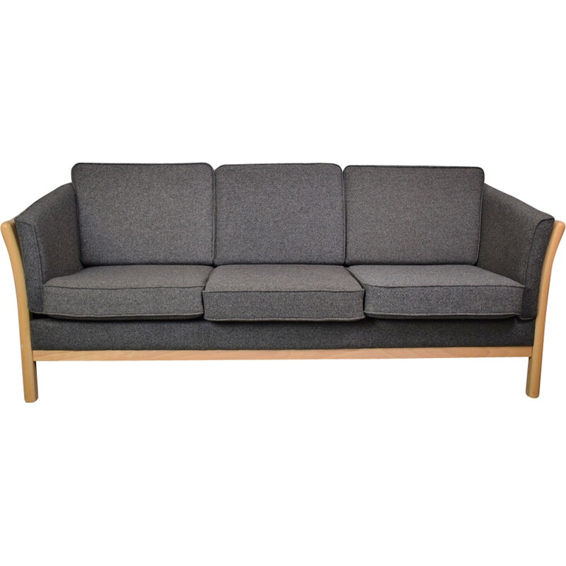 Vintage Danish 3 seat sofa in grey wool - 2000s