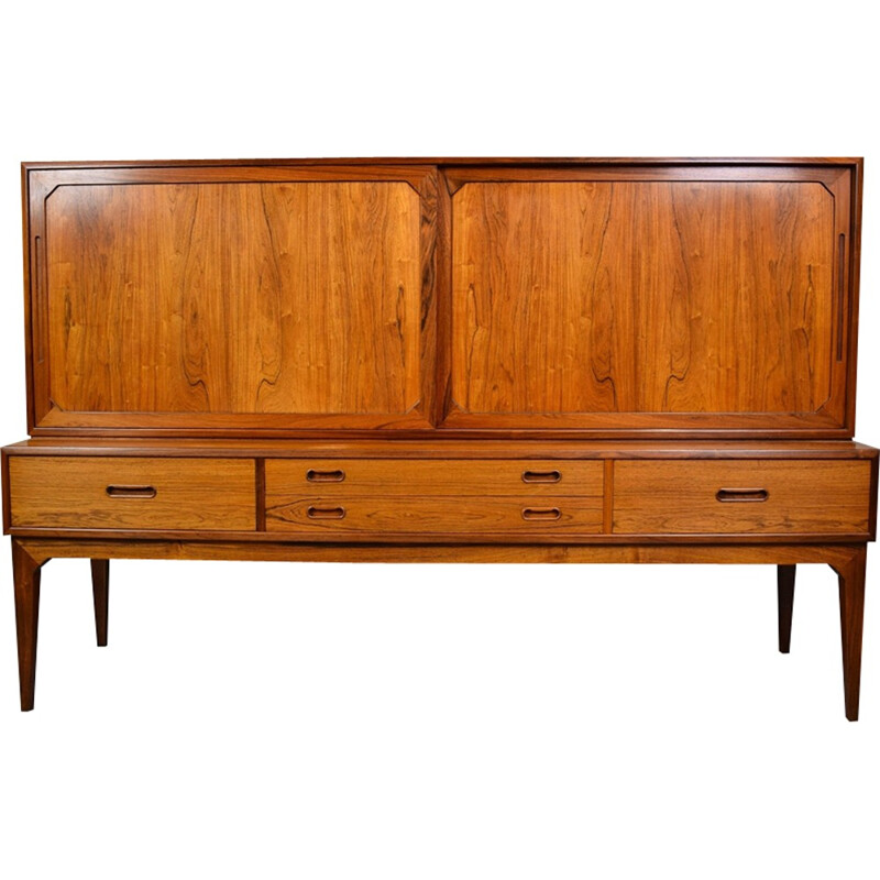 Vintage Danish Rosewood Highboard Buffet by Severin Hansen - 1960s