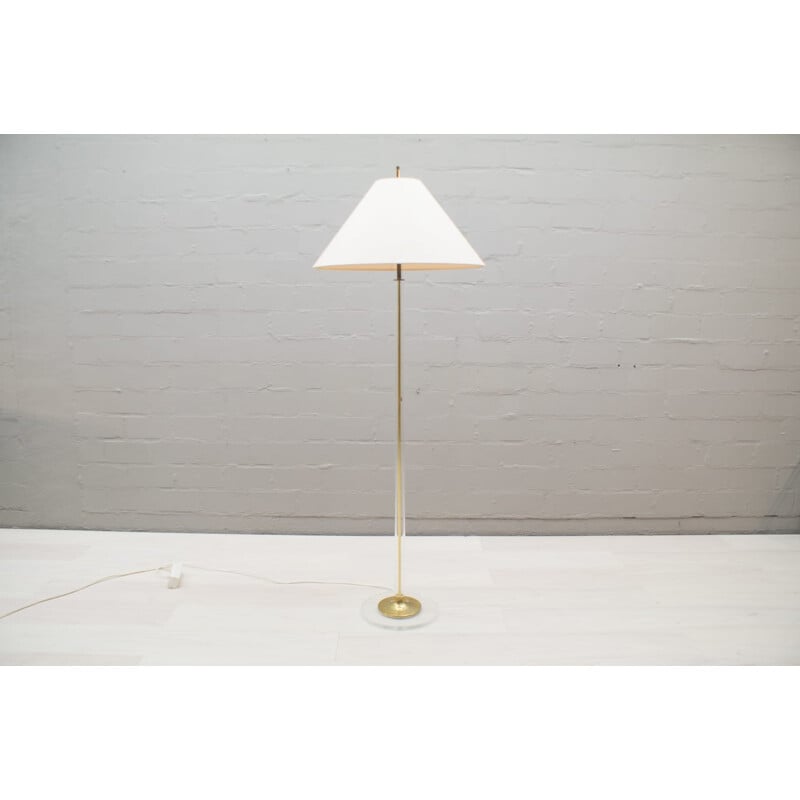 Lampada da terra Hollywood Regency in ottone vintage - 1960