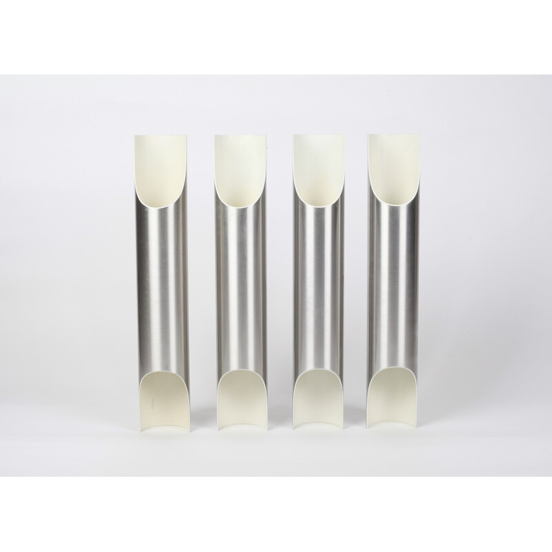 Vintage "Fugue" wall lamps in aluminum - 1970s