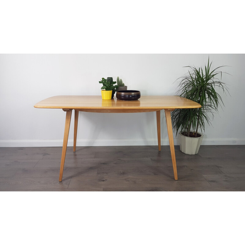 Vintage plank dining table by Ercol - 1960s