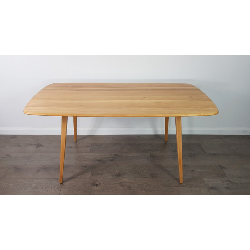 Vintage plank dining table by Ercol - 1960s