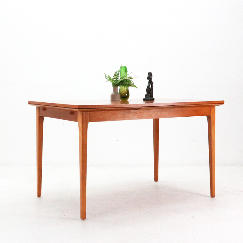Vintage walnut dining table by Luebeke - 1960s