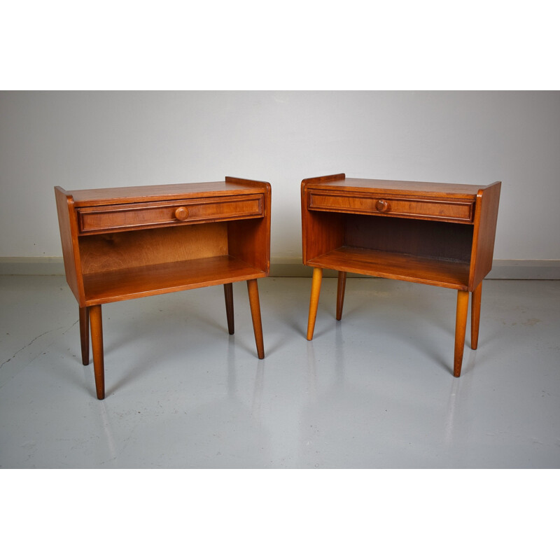 Vintage pair of Danish bedside cabinets - 1960s