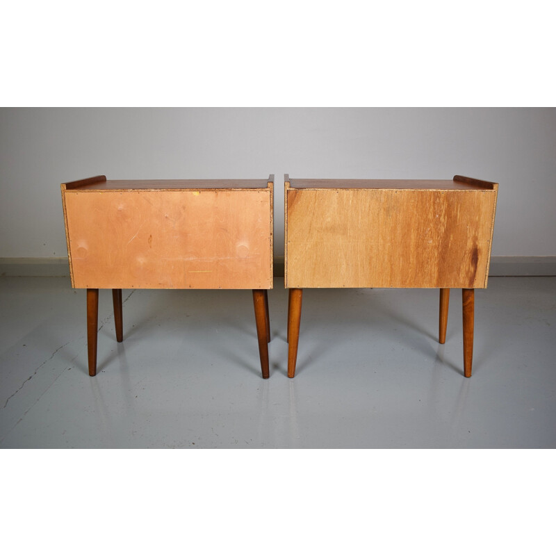 Vintage pair of Danish bedside cabinets - 1960s