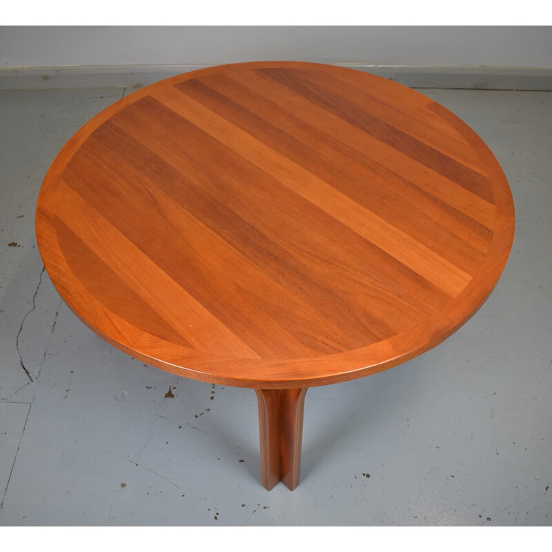 Vintage Danish mahogany circular sofa coffee table by Magnus Oleson - 1980s