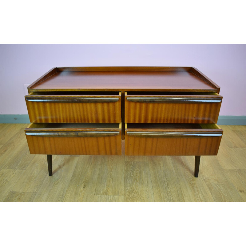 Vintage Danish teak low sideboard - 1970s