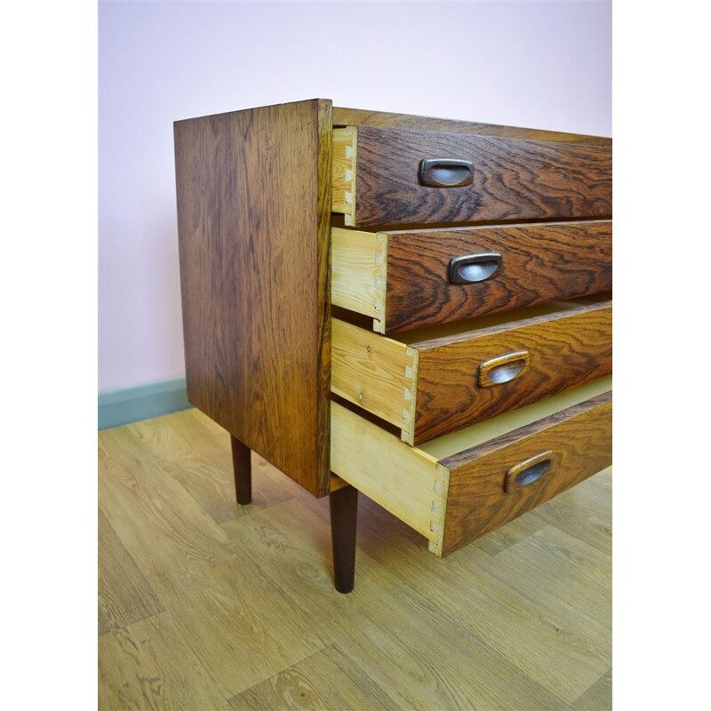 Vintage Danish rosewood chest of 4 drawers - 1960s