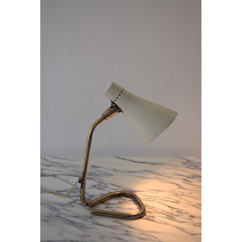 Lampe vintage cocotte en laiton et métal laqué par Giuseppe Ostuni pour Oluce - 1950
