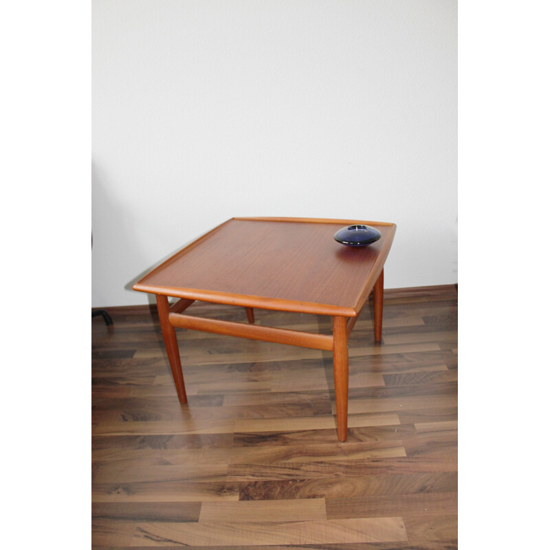 Vintage teak coffee side table by Grete Jalk for Glostrup, Denmark - 1960s