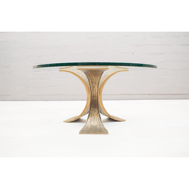 Brutalist coffee table in heavy bronze - 1960s
