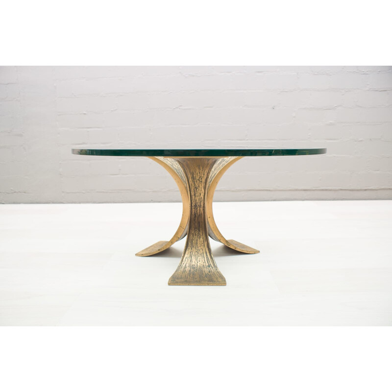 Brutalist coffee table in heavy bronze - 1960s