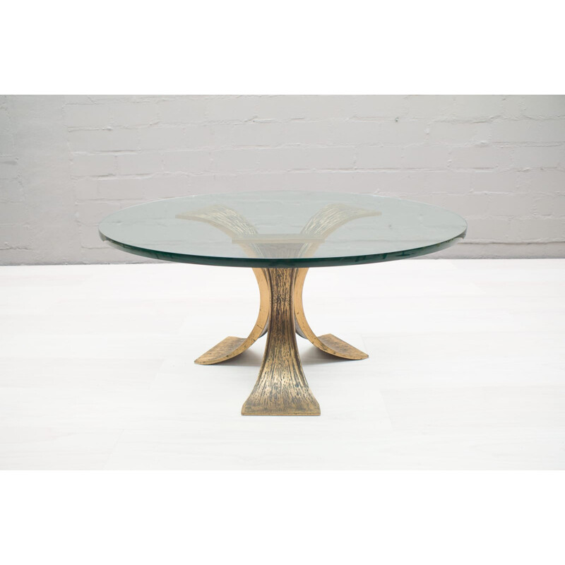 Brutalist coffee table in heavy bronze - 1960s