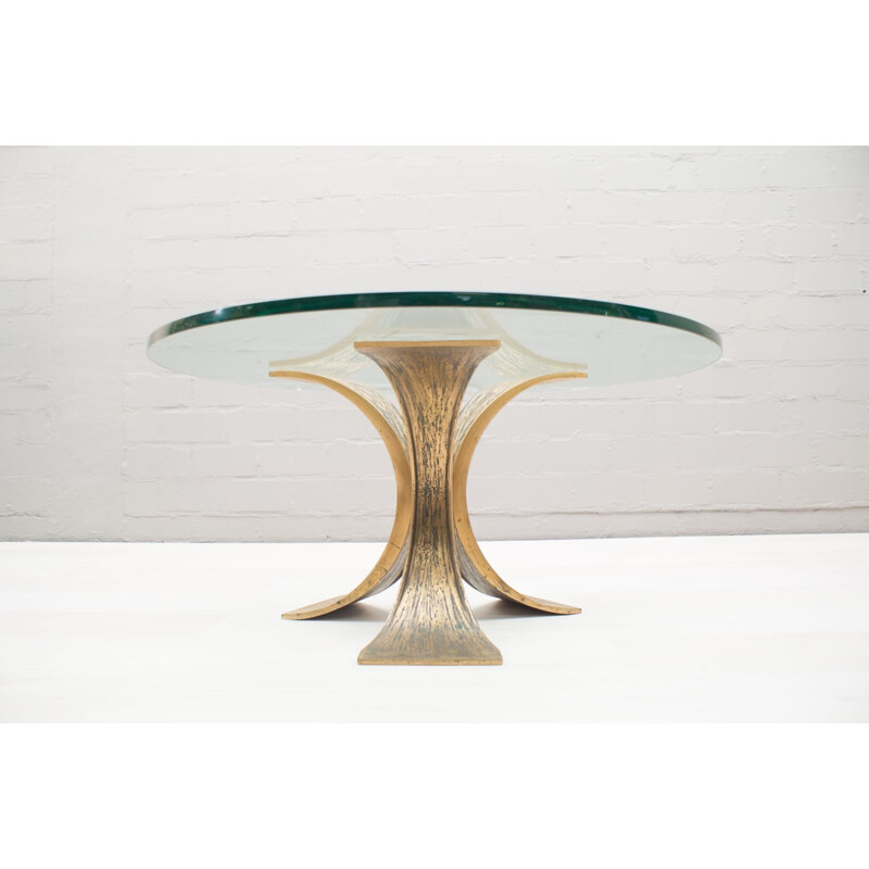 Brutalist coffee table in heavy bronze - 1960s