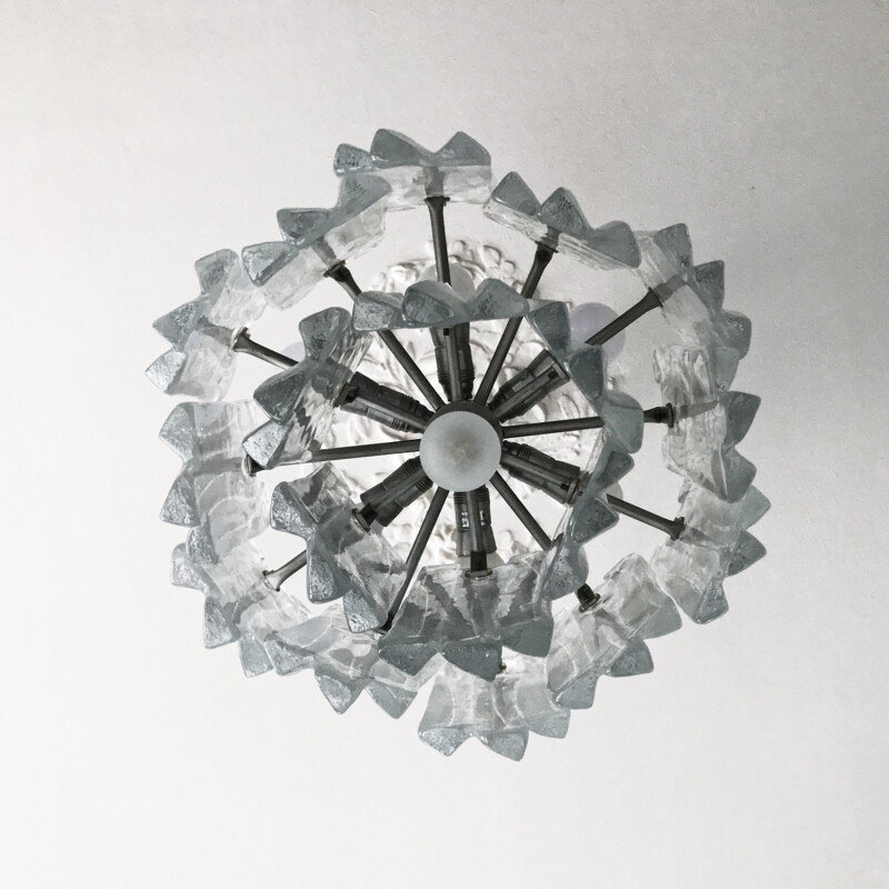 Vintage chandelier in Kalmar glass - 1960s