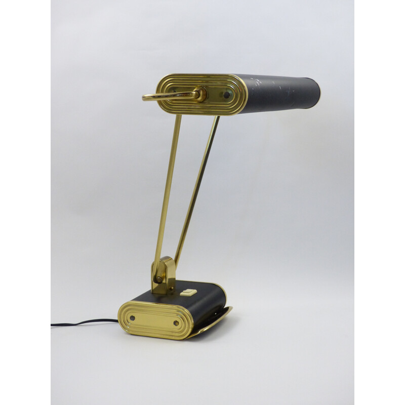 Desk lamp N71 in brass and aluminum, Eileen GRAY - 1950s