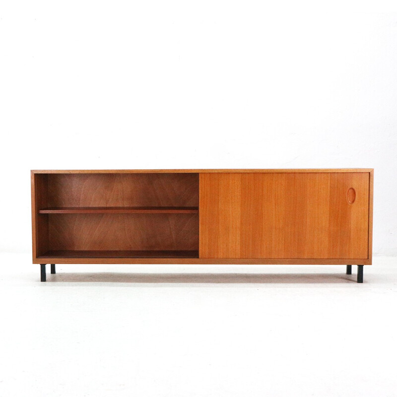 Vintage walnut veneer sideboard with sliding doors by WK Satink - 1950s