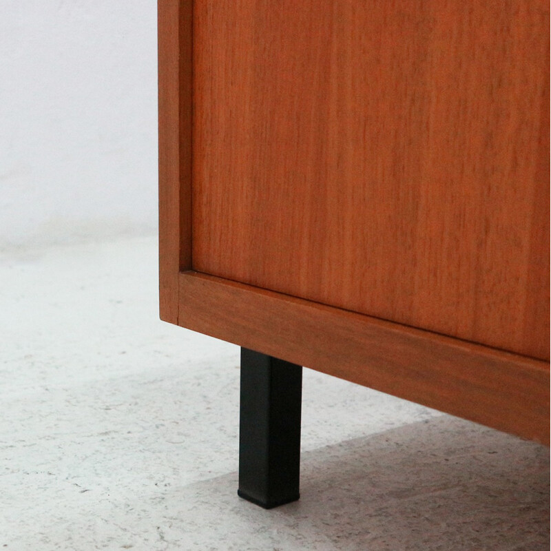 Vintage walnut veneer sideboard with sliding doors by WK Satink - 1950s