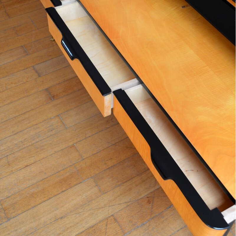 Vintage dressing table in lacquered wood and black gloss - 1960s