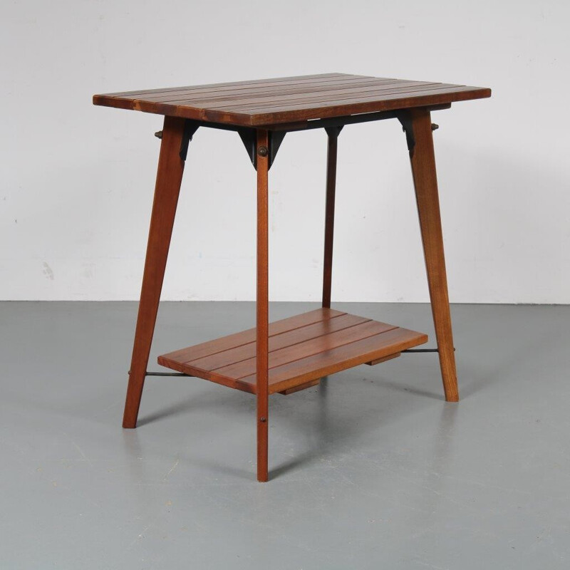 Vintage solid teak plant table - 1960s 