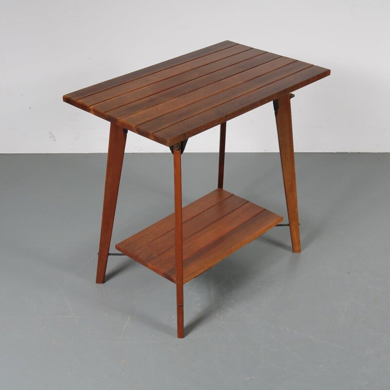 Vintage solid teak plant table - 1960s 