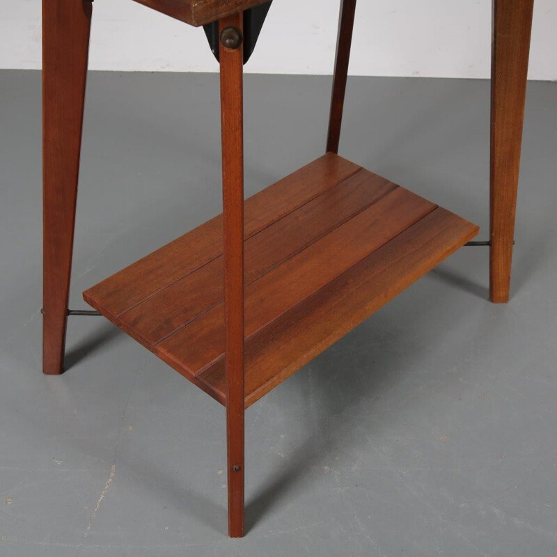 Vintage solid teak plant table - 1960s 