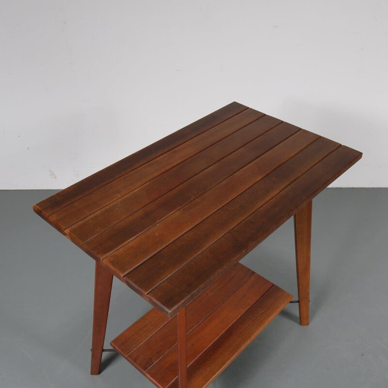 Table vintage en bois de teck massif solide - 1960