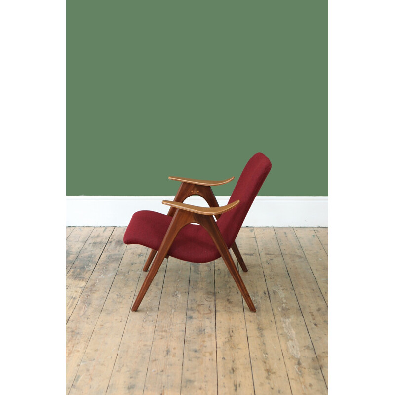 Vintage "Burgundy" armchair by Louis van Teeffelen - 1960s