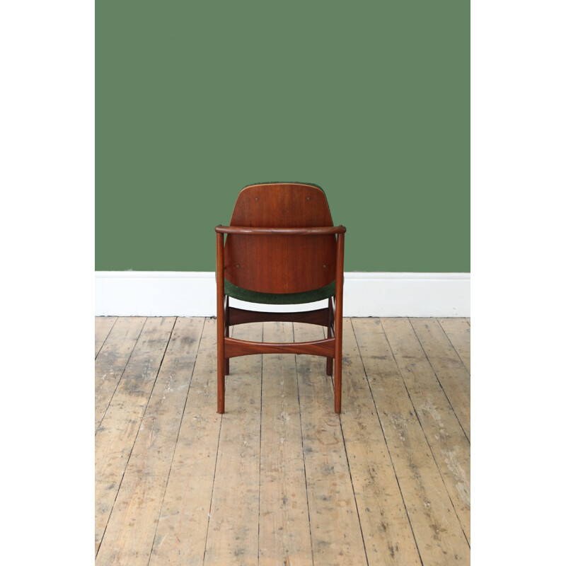 Vintage set of 4 sculptural teak dining chairs - 1960s