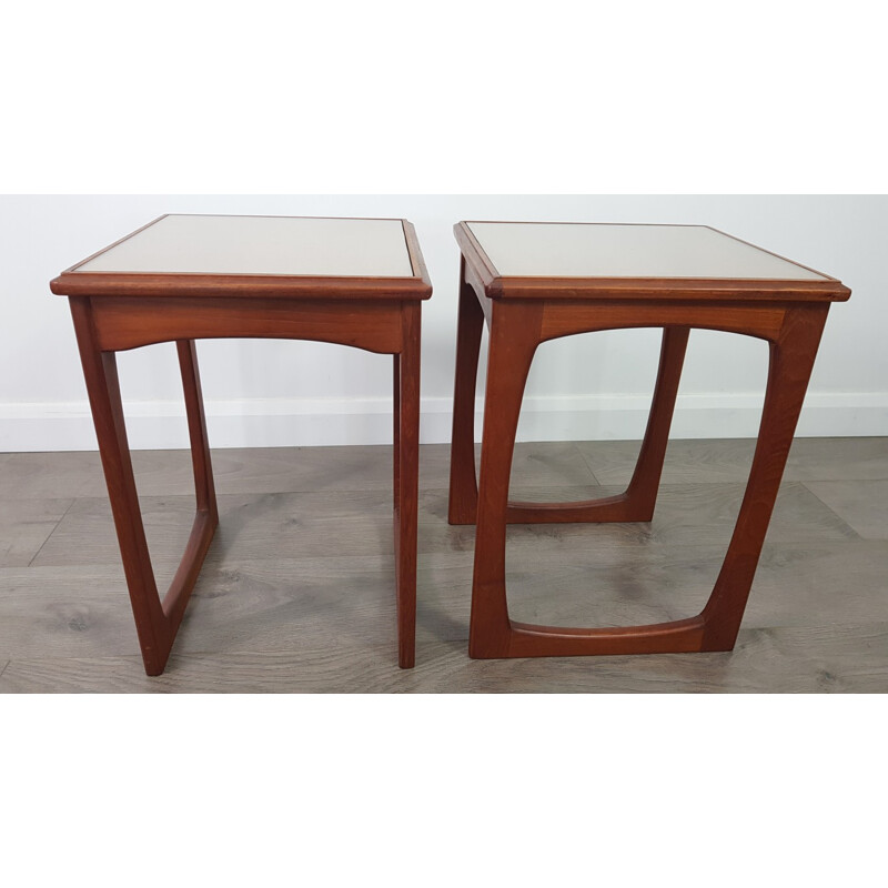 Suite de 2 tables de chevet vintage en teck - 1960